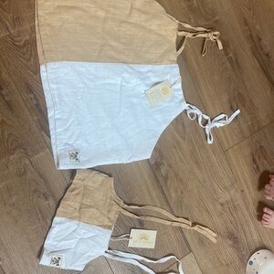 Mommy and me adjustable strap linen tanks